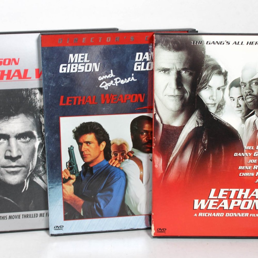 Lethal Weapon 1, 3, 4 DVD Movie Bundle Mel Gibson Joe Pesci Danny Glover